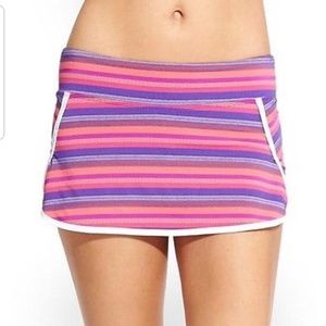 Athleta Swim Skirt/ skort Purple stripe